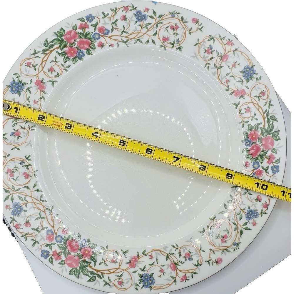 Farberware Monaco Dinner Plate 11" Fine China Floral Gold Trim White Vintage - Picture 5 of 6